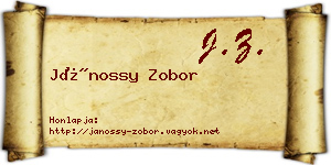 Jánossy Zobor névjegykártya